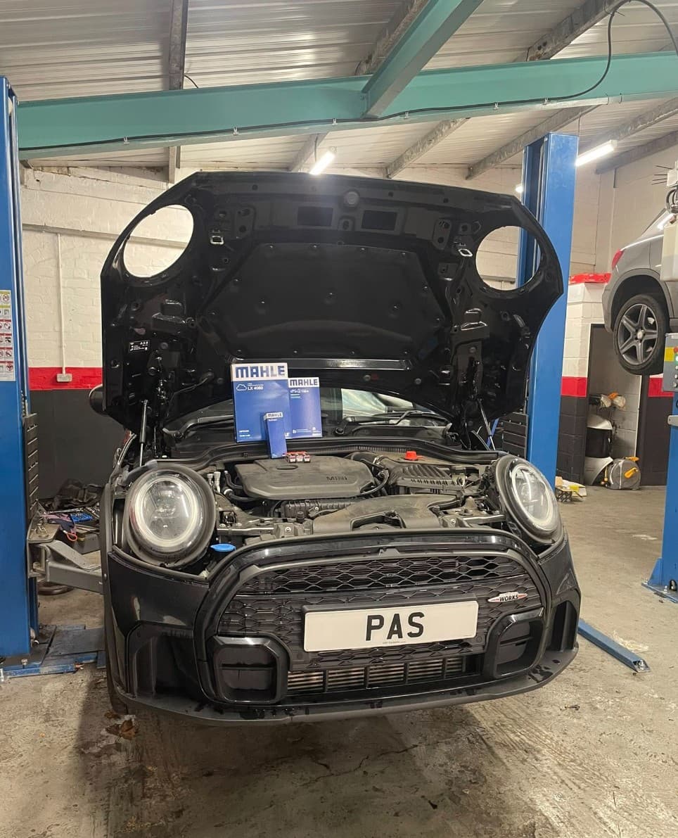 Mechanic working on a car